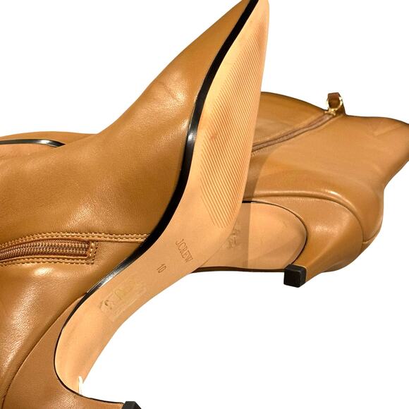 J. Crew New Stevie Ankle Boots Stiletto Heels Leather Cafe Latte Size US 10 NWOB - Picture 8 of 9
